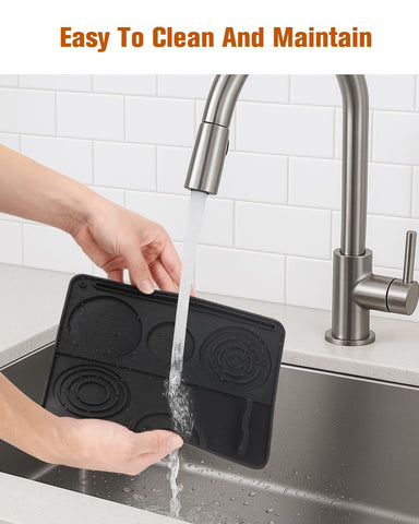 Almohadilla de secado extraíble para tazas y utensilios de café.