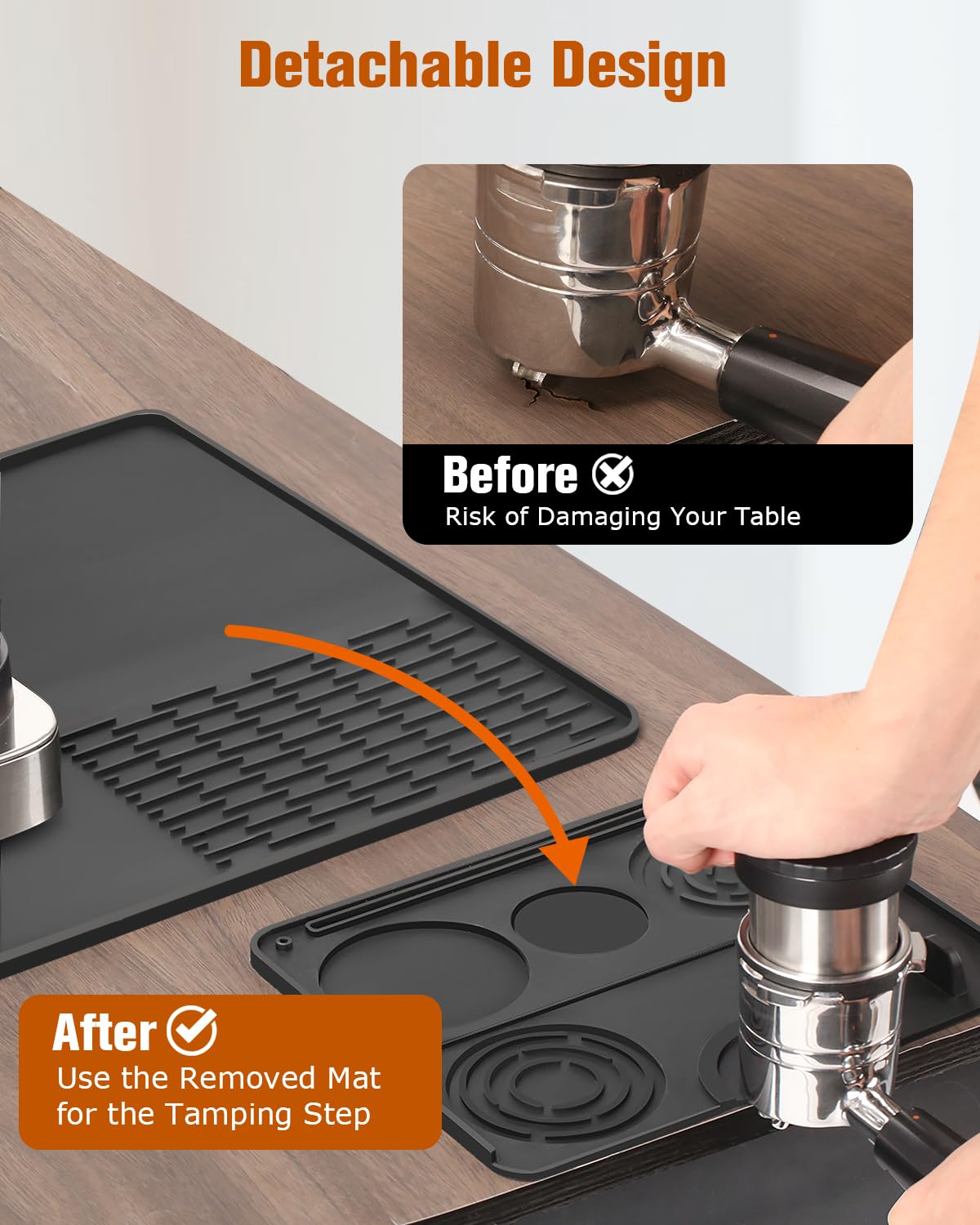 Protege la superficie de la encimera para Delonghi espresso, evitando salpicaduras.