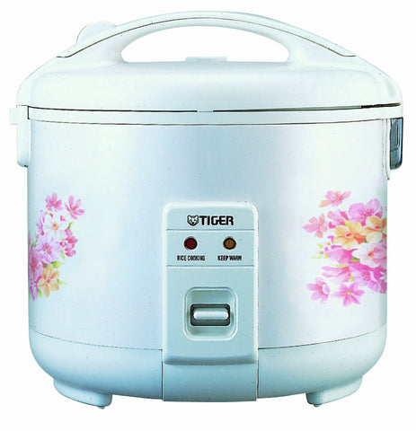 Tiger JNP-0550-FL arrocera 3 tazas, blanco floral, para porciones precisas y fáciles