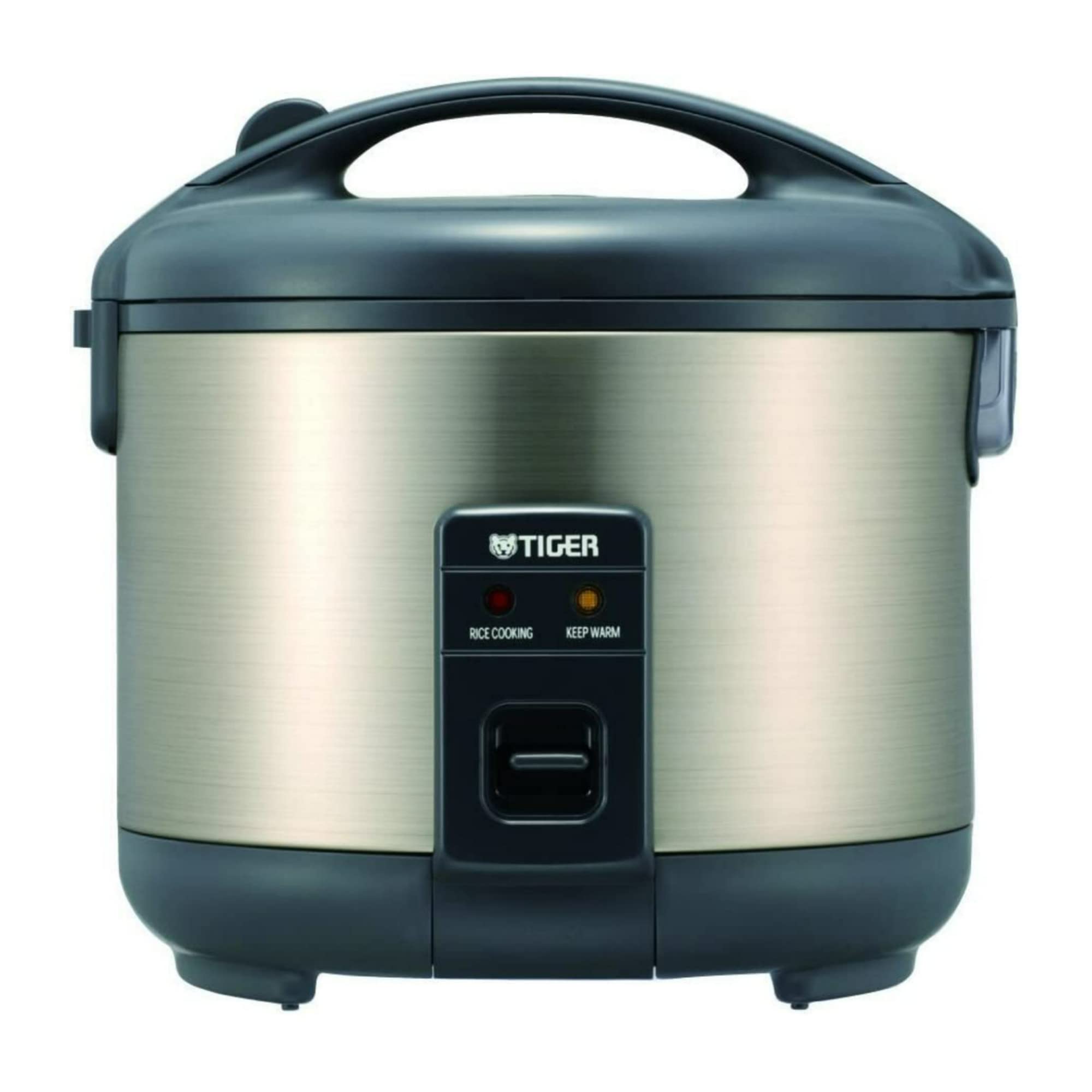 Tiger JNP-S55U arrocera, vista frontal, ideal para porciones pequeñas y servicio diario.