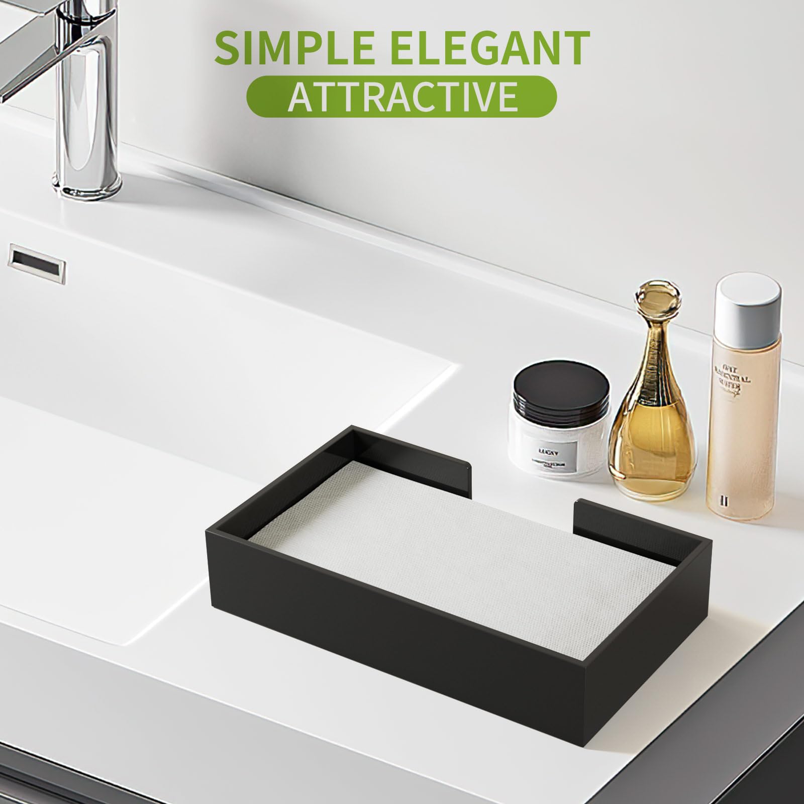 TiHau diseño moderno en acrílico negro para hogar, cocina o baño