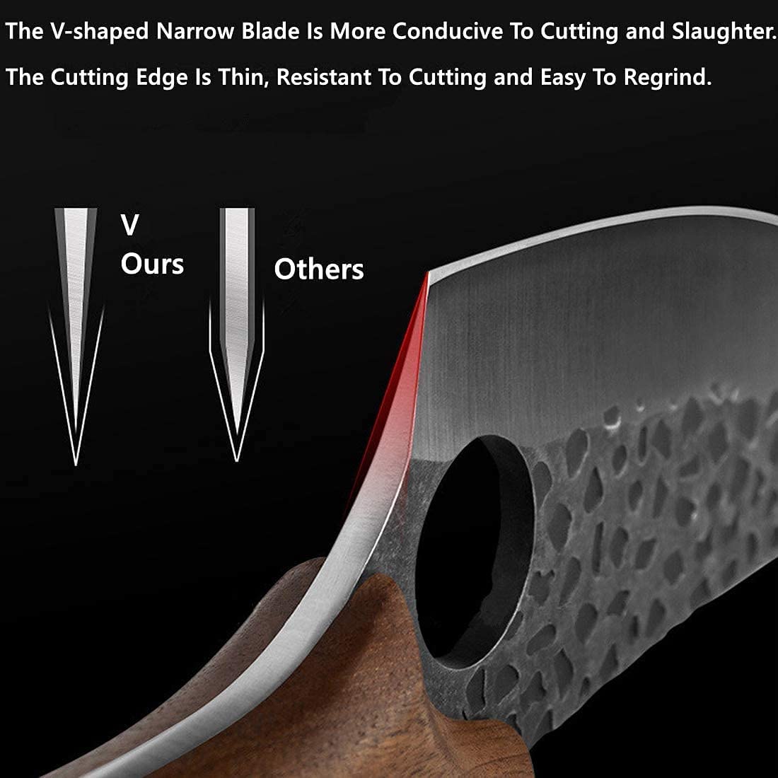 Cuchillo Huusk Viking de TIJERAS, ideal para cortar carne y deshuesar