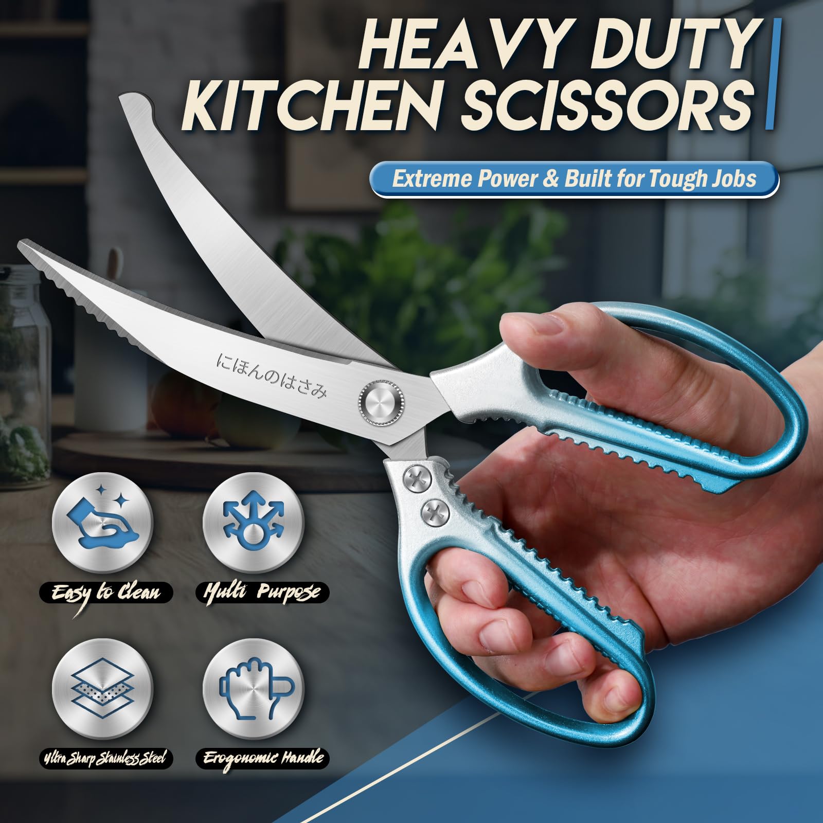 Tijeras TIJERAS con mango ergonómico y acabado dorado para agarre cómodo