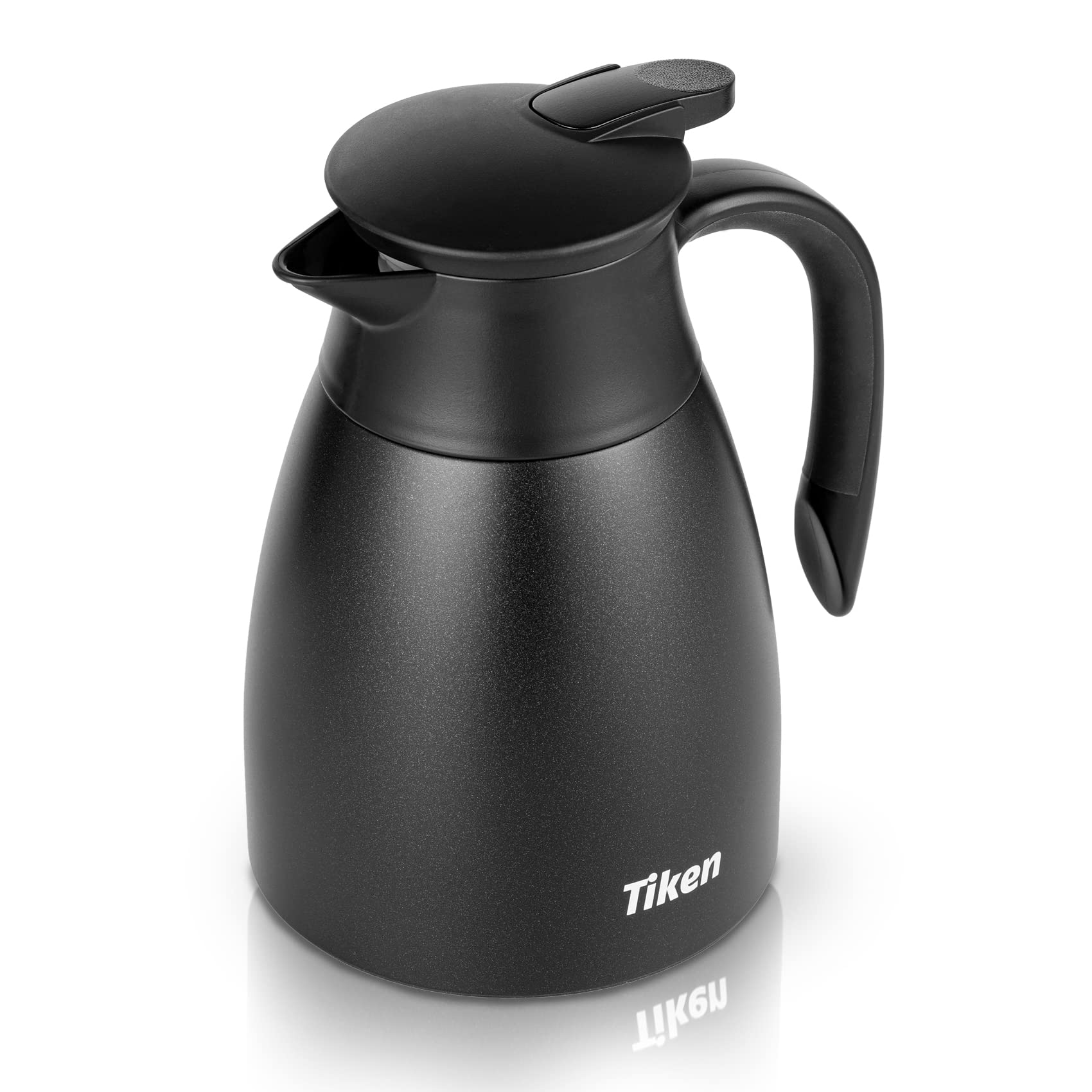Cafetera térmica Tiken, capacidad 34oz, ideal para reuniones matutinas.