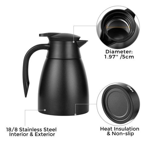 Base antideslizante de la cafetera Tiken evita deslizamientos durante el vertido.