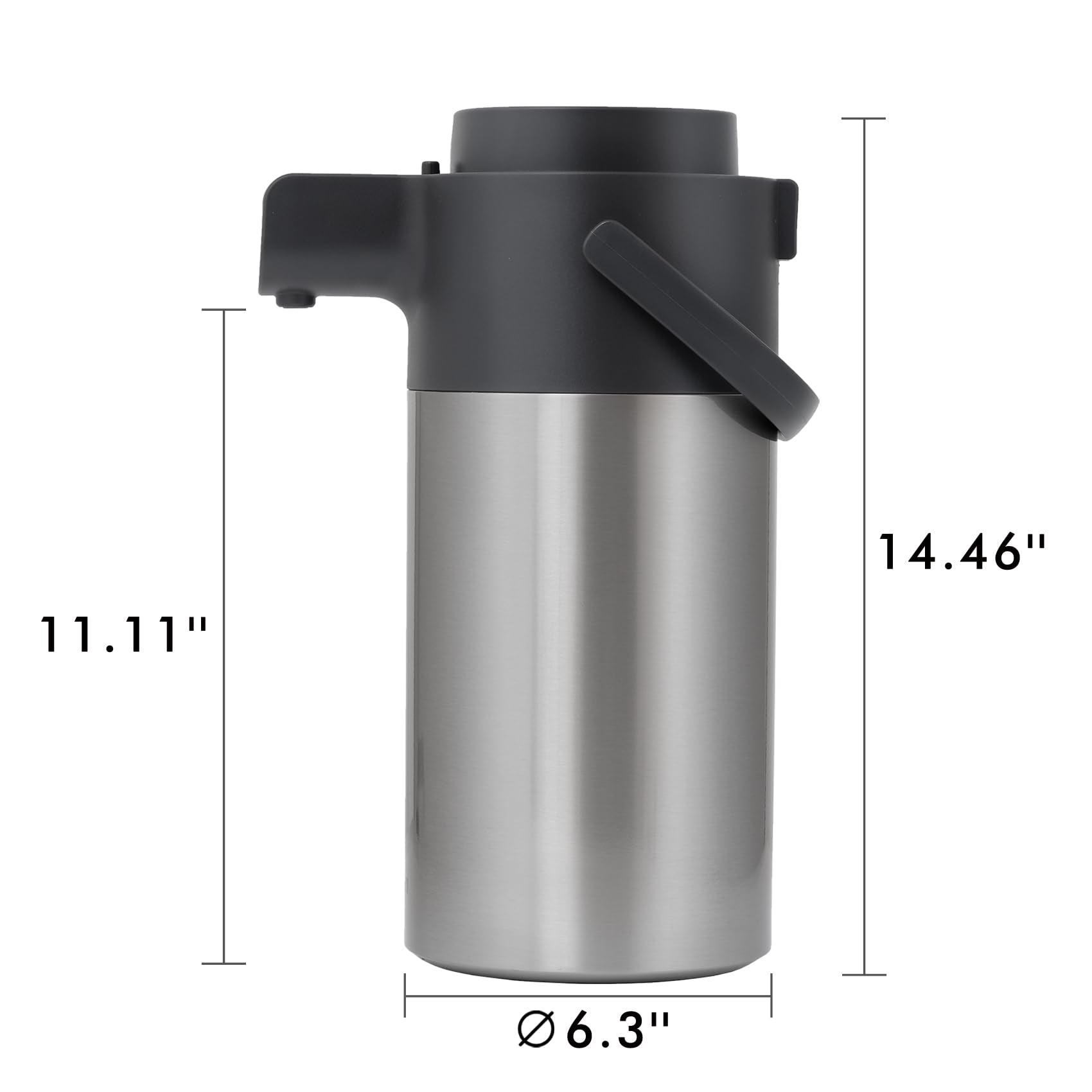 Dispensador de café Tiken con boca ancha para rellenar fácilmente.