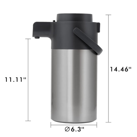Dispensador de café Tiken con boca ancha para rellenar fácilmente.