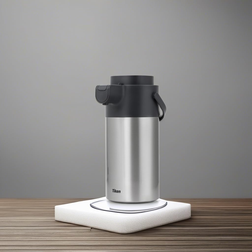 Dispensador de café Tiken con sello de seguridad para evitar goteos.