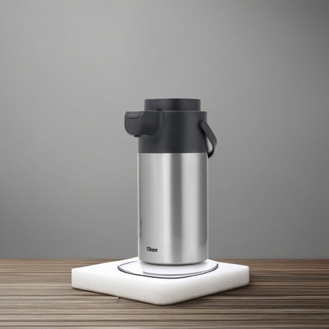 Dispensador de café Tiken con sello de seguridad para evitar goteos.