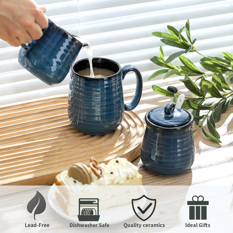 Tikooere conjunto porcelana azul marino, elegante en cualquier mesa.