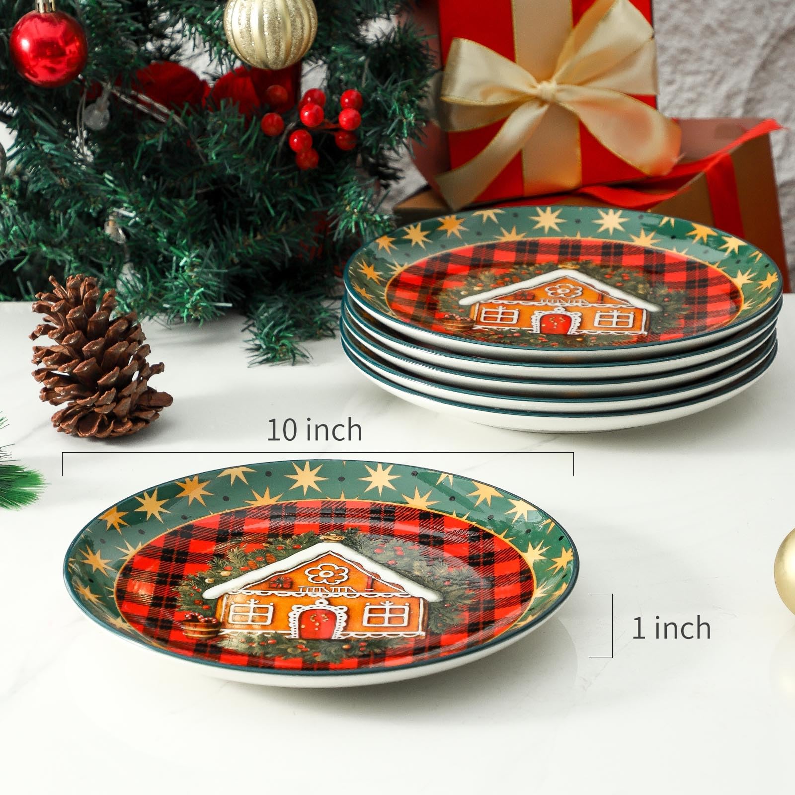 Tikooere plato cerámico 10 pulgadas con diseño minimalista para cualquier mesa.