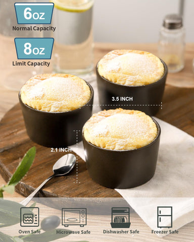 Tikooere ramequines 6 oz, ideal para creme brulee y postres