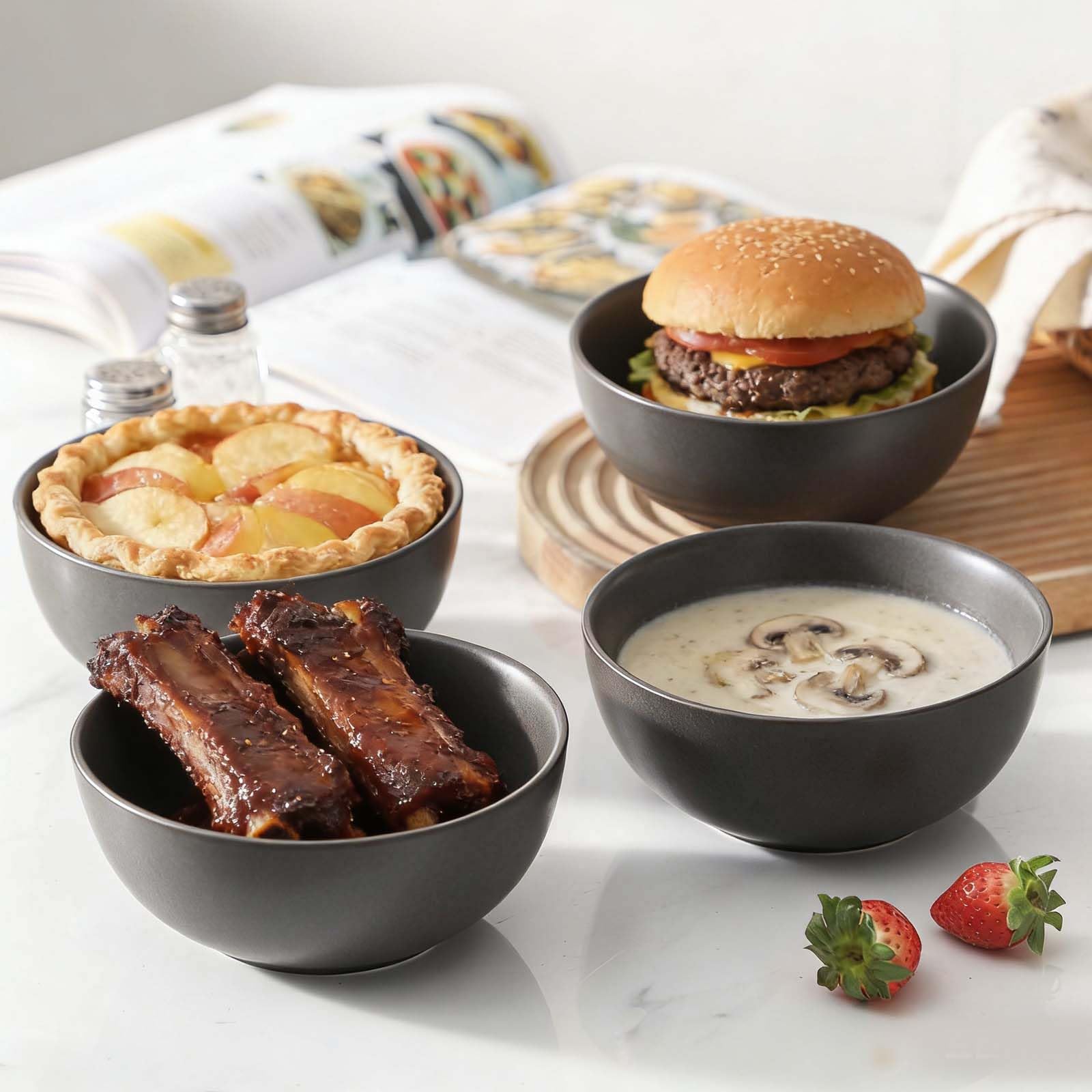 Tikooere tazones sopa 24 oz, perfectos para sopas y caldos reconfortantes.