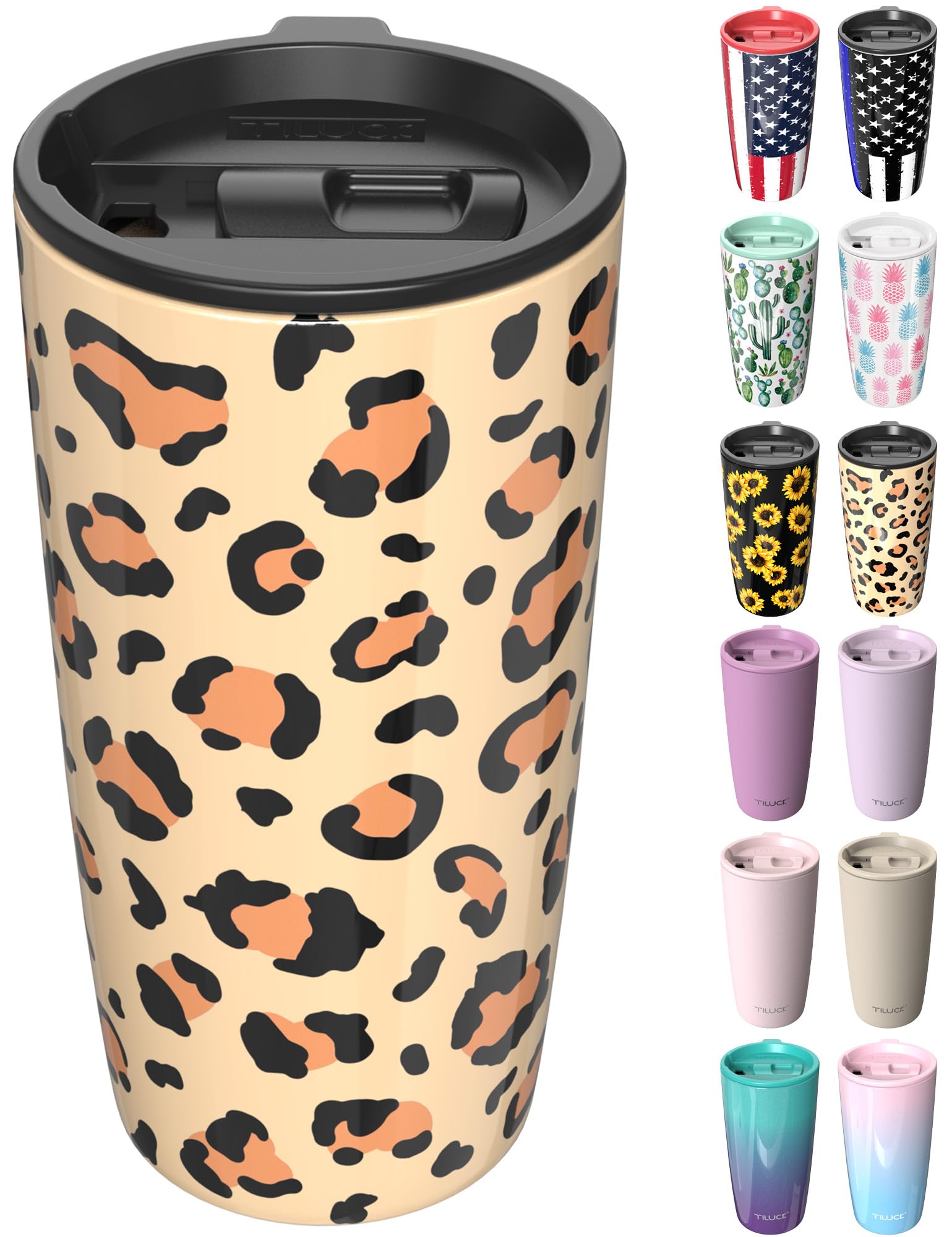 TILUCK 20oz tumbler con tapa de presión para beber con una mano al caminar.
