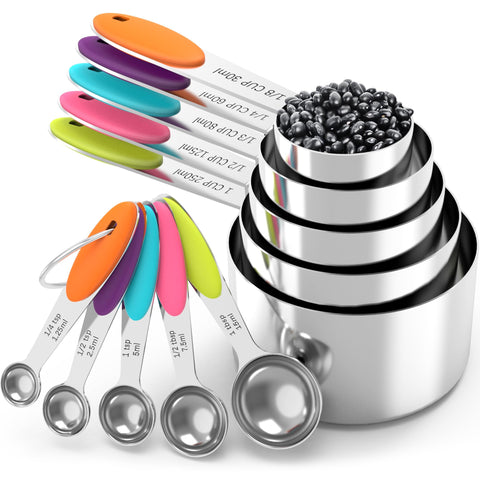 Conjunto TILUCK de tazas de medición en acero inoxidable para precisión en la cocina.
