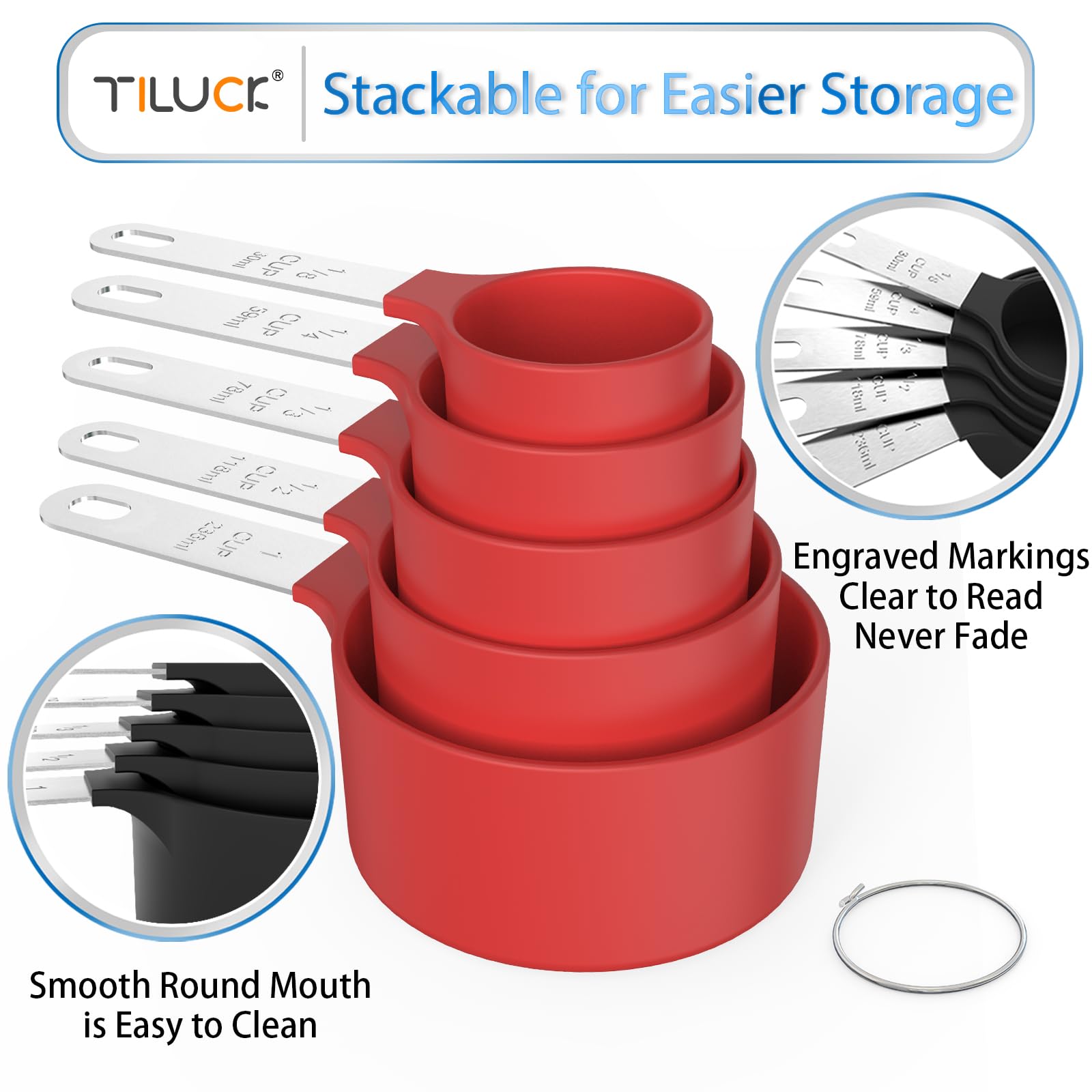 TILUCK cucharas con escala grabada para lecturas rápidas y claras