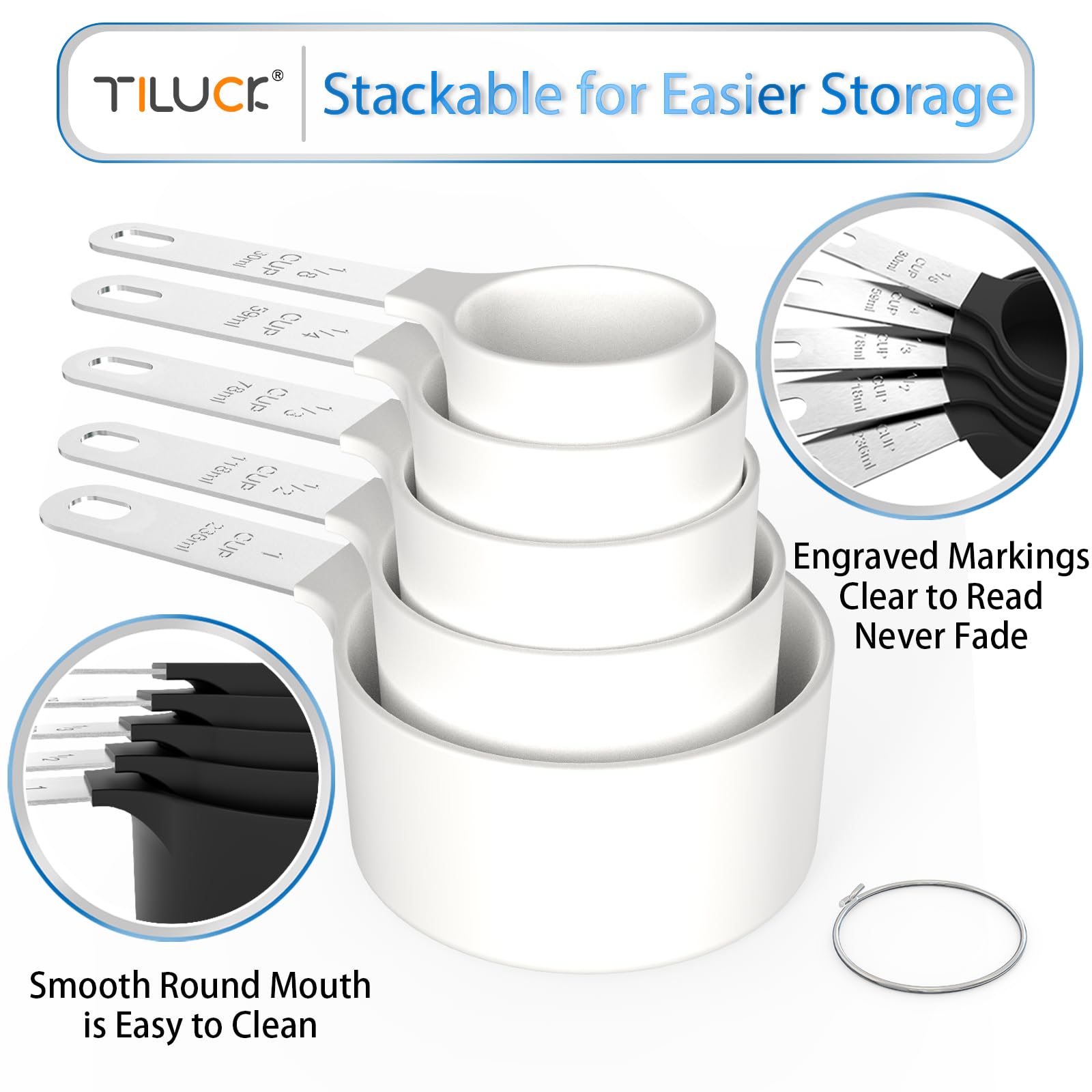 TILUCK diseño compacto para apilar tazas y cucharas en despensa.