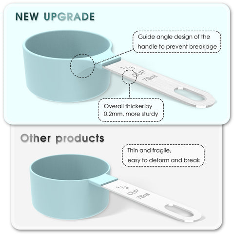TILUCK cucharas medidoras ergonómicas azul, agarre cómodo en la cocina