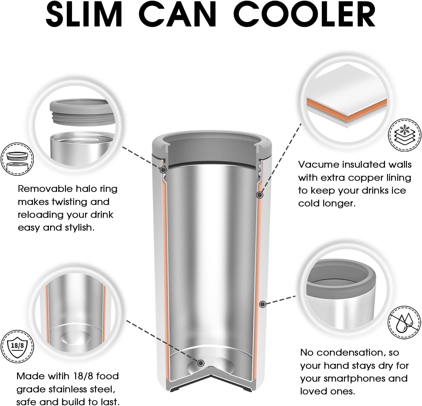 Diseño en acero inoxidable de TILUCK para latas delgadas, elegante y duradero