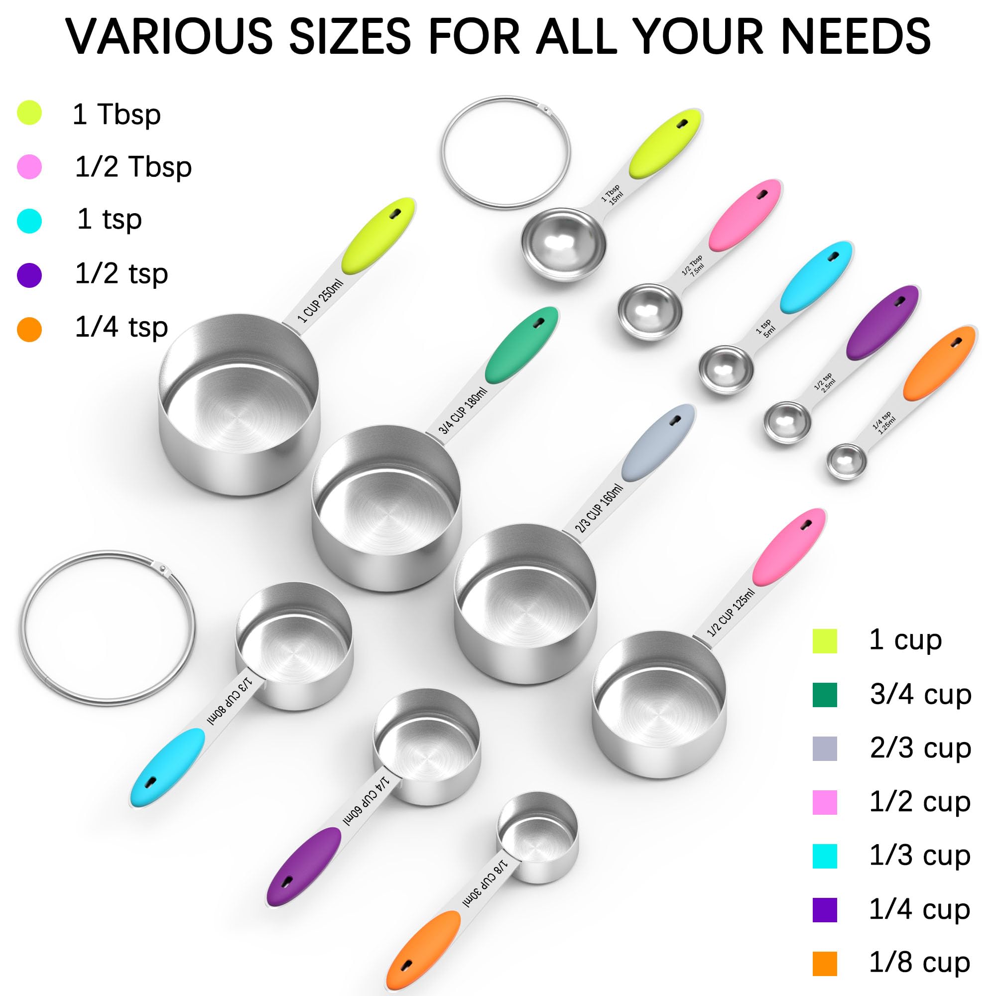 TILUCK diseño apilable para almacenar fácilmente las tazas y cucharas.