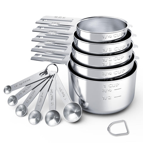 Conjunto TILUCK de tazas medidoras en acero inoxidable para medir con precisión.