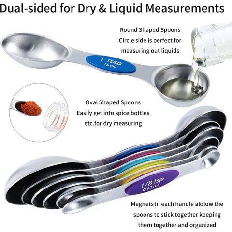 TILUCK medidores apilables en acero inoxidable para almacenamiento compacto