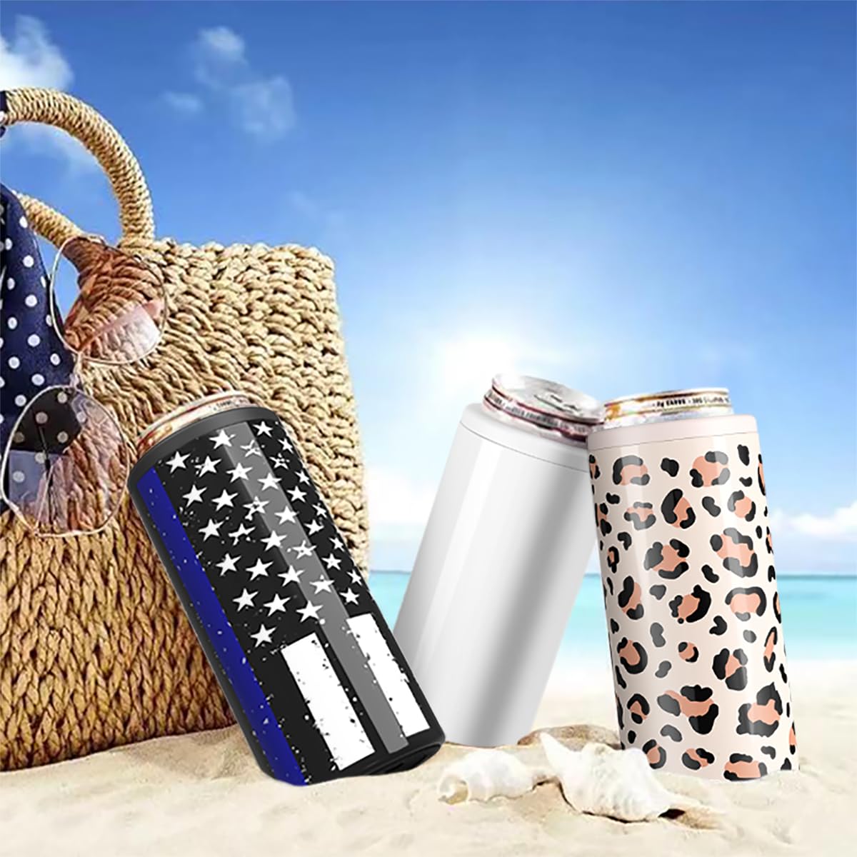 TILUCK porta-latas delgadas frente; ideal para mantener bebidas frías.