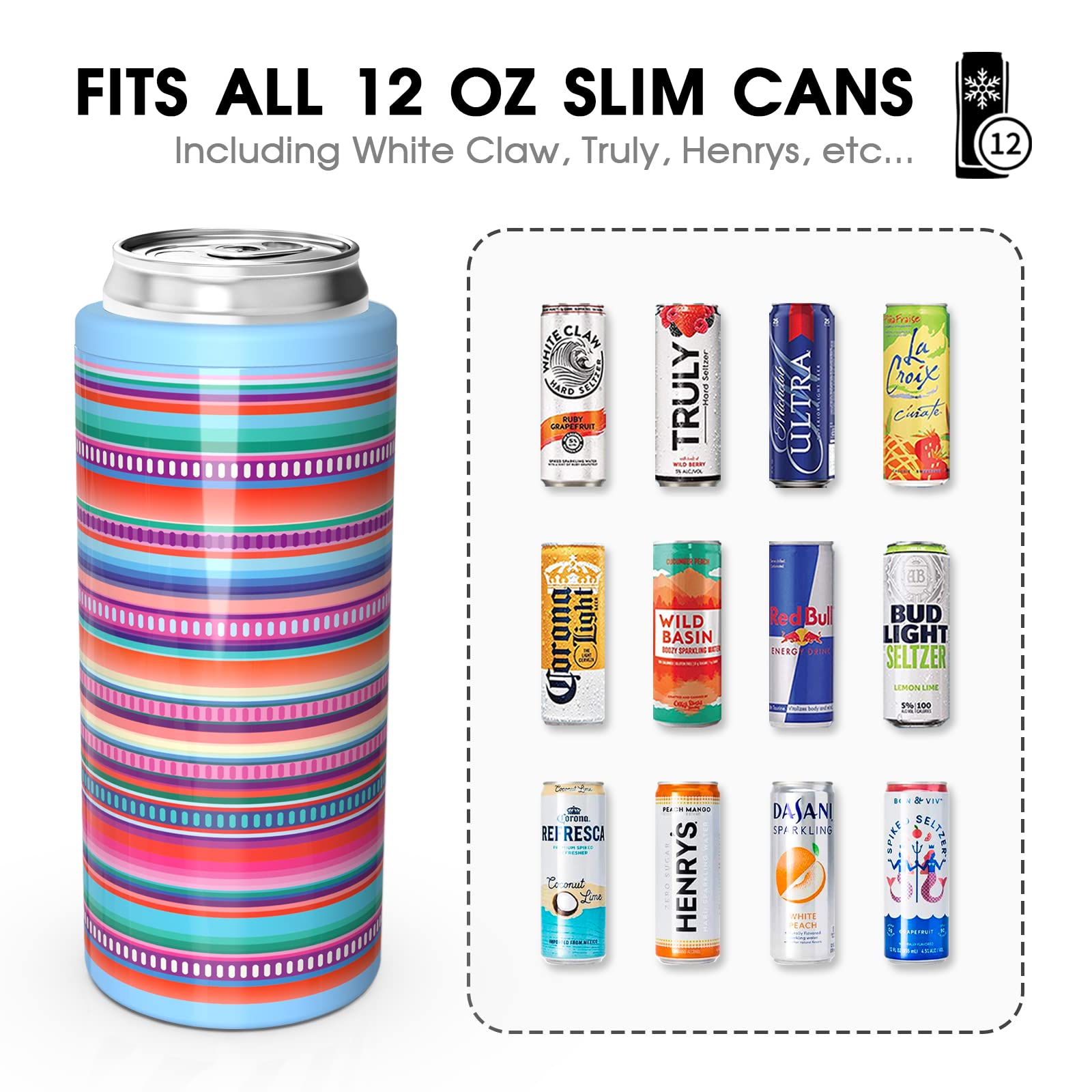 TILUCK Skinny Can Cooler con acero inoxidable 18/8 y acabado duradero.