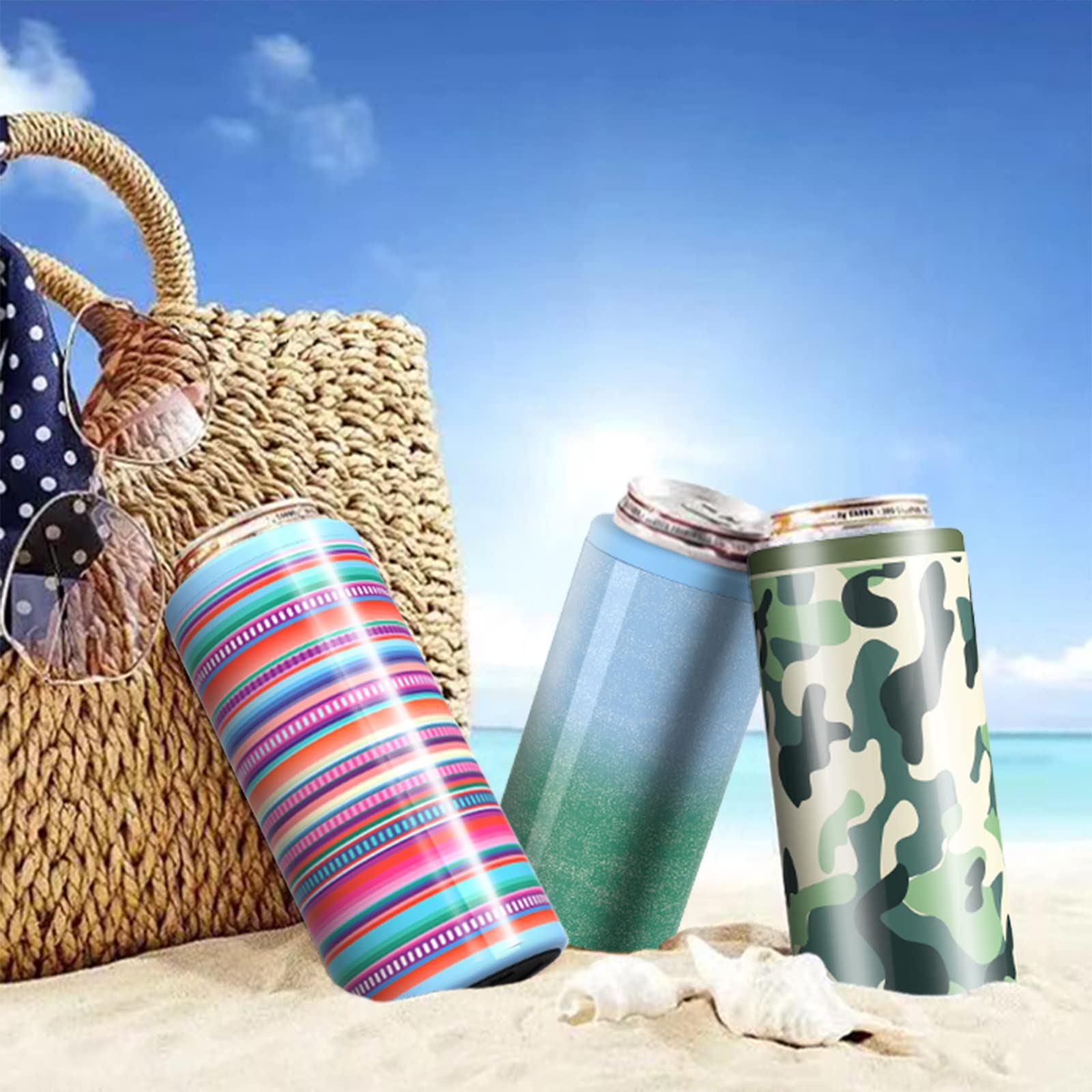 TILUCK Skinny Can Cooler diseñado para latas de 355 ml, frío prolongado.