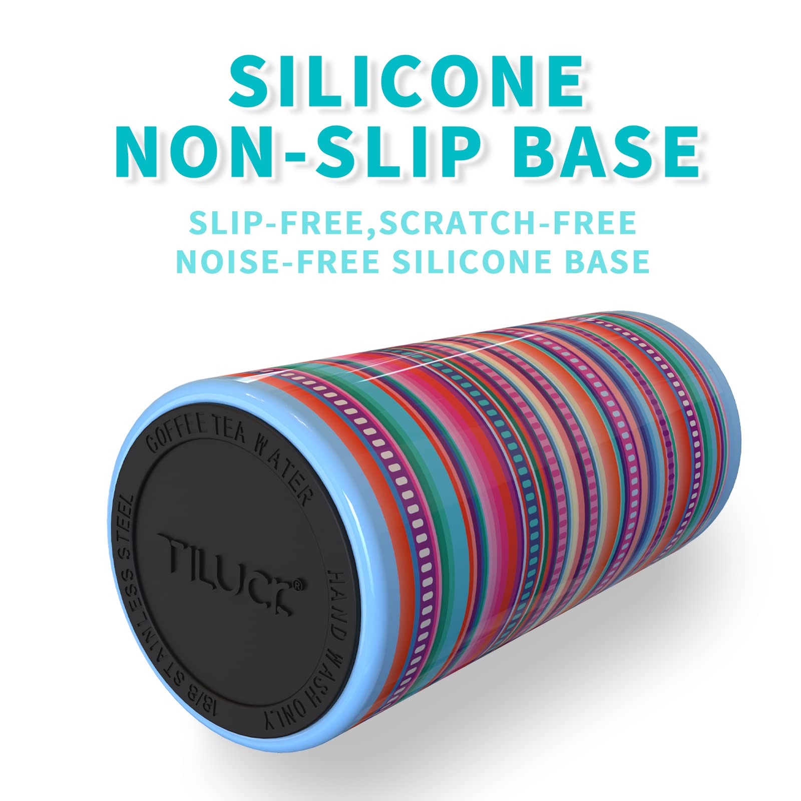 TILUCK Skinny Can Cooler con tecnología de bloqueo por presión para fijar la lata.