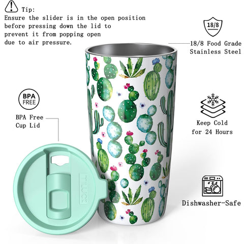 TILUCK Taza 20 oz con aislamiento al vacío de doble pared mantiene bebidas frías o calientes