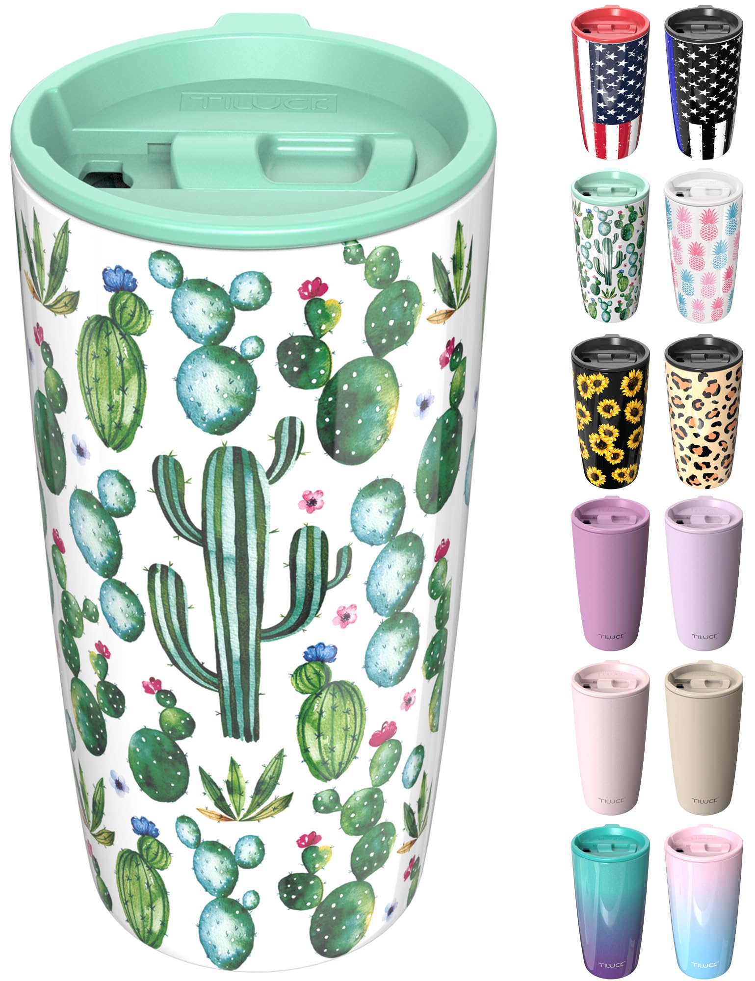 TILUCK Taza térmica 20 oz con tapa deslizante evita derrames en movimiento