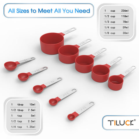 TILUCK tazas medidas nido con mango inoxidable para hornear