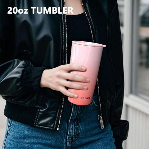 Tiluck termo gradiente rojo 20oz, diseño atractivo para llevar a cualquier lugar