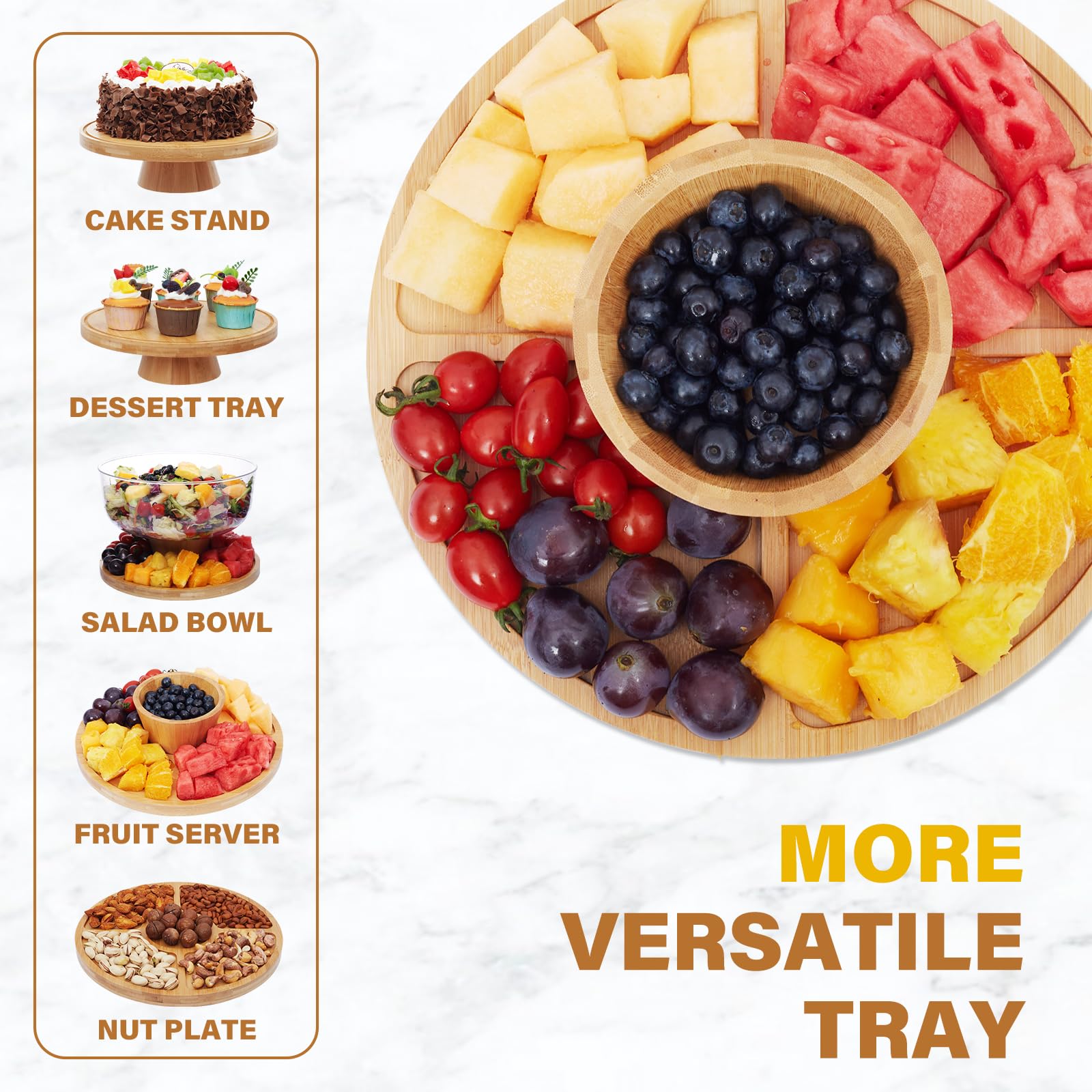 Timboops Home plato multifuncional para ensaladas y frutas en la mesa.