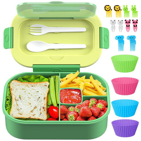 TIME4DEALS Bento de 4 compartimentos, prueba de fugas para meriendas