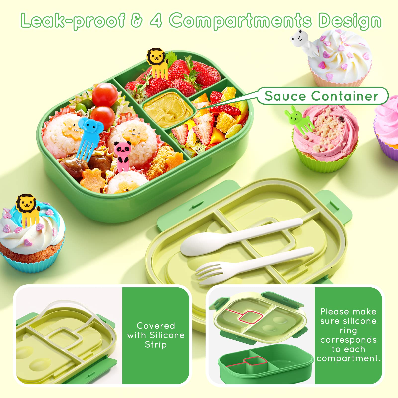 TIME4DEALS caja-almuerzo bento libre de BPA para seguridad diaria