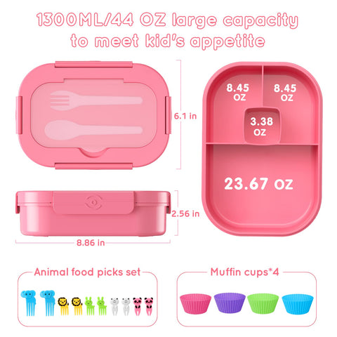 TIME4DEALS caja-almuerzo bento rosa libre de BPA para seguridad alimentaria