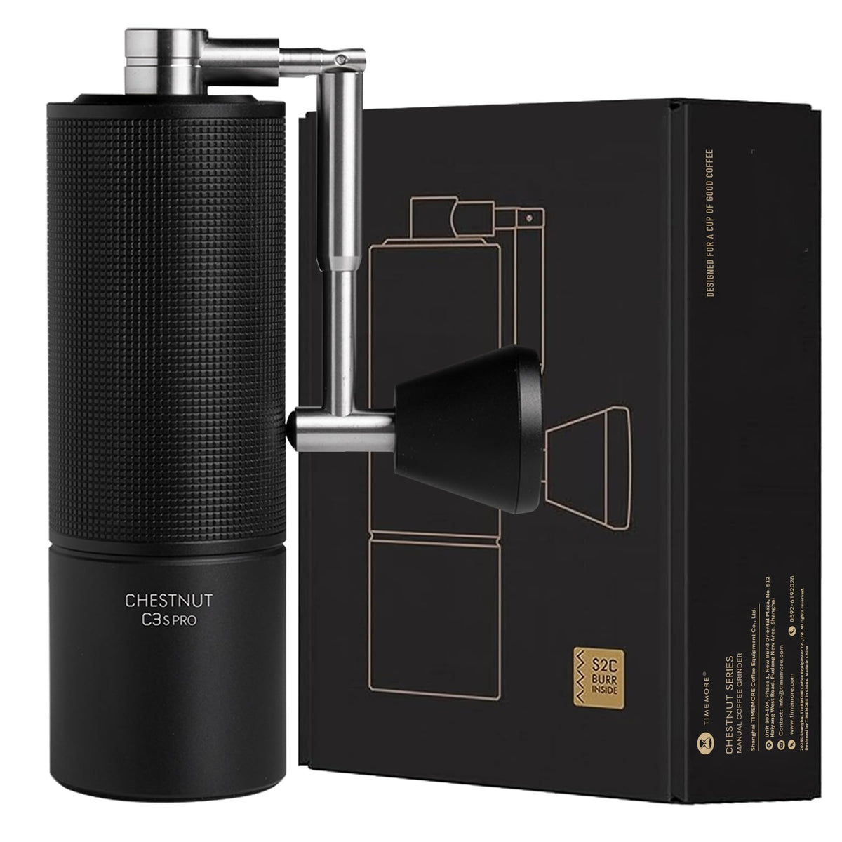 TIMEMORE Chestnut C3S Pro: cuerpo metálico resistente para uso diario.