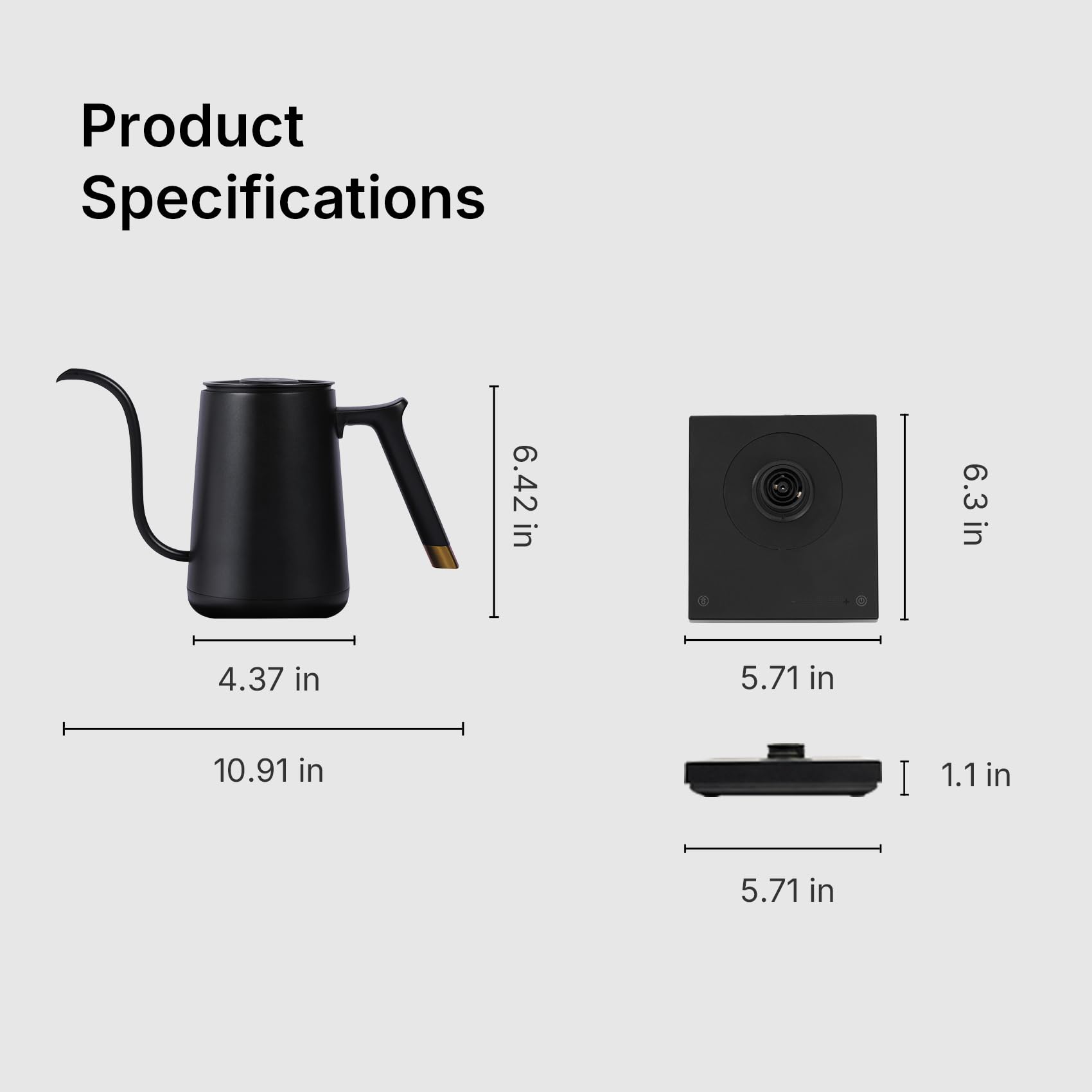 TIMEMORE hervidor cuello de ganso 600 ml – compatibilidad Aeropress: ideal para varias técnicas de café.