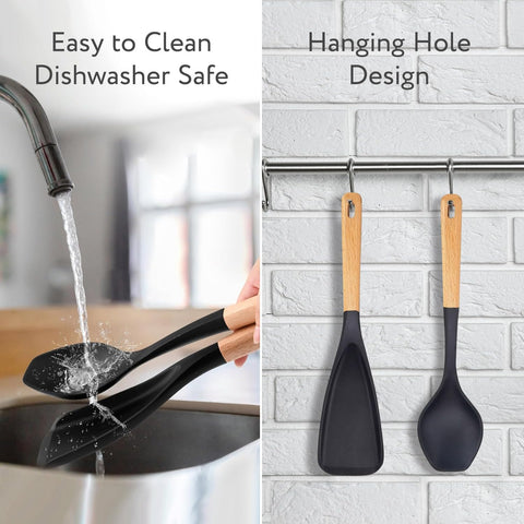 TimHome Espátulas-Cucharas: aptas para sartenes antiadherentes y superficies delicadas