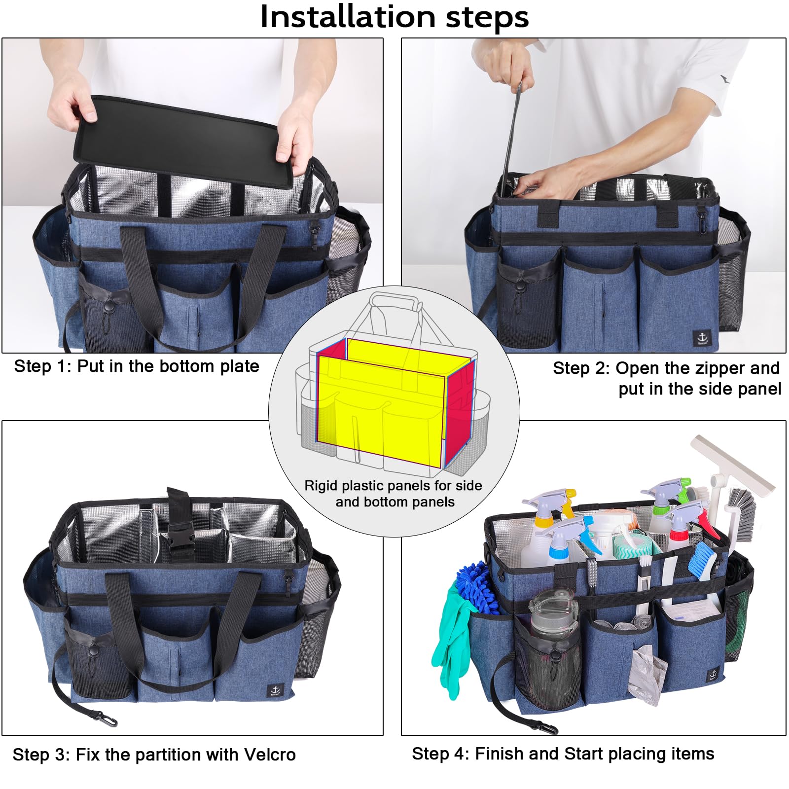 Timoxi bolsa de limpieza para uso en casa o para profesionales, transporte móvil.