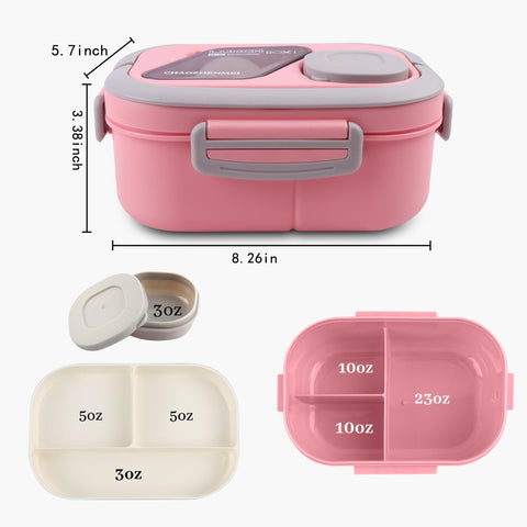Tinaforld bento con tenedor integrado, transporte cómodo para comer al instante.