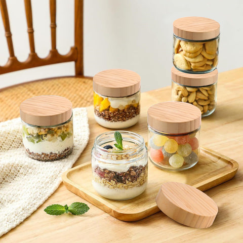 Tinaforld jarras para yogur y snacks, porciones limpias y reutilizables.