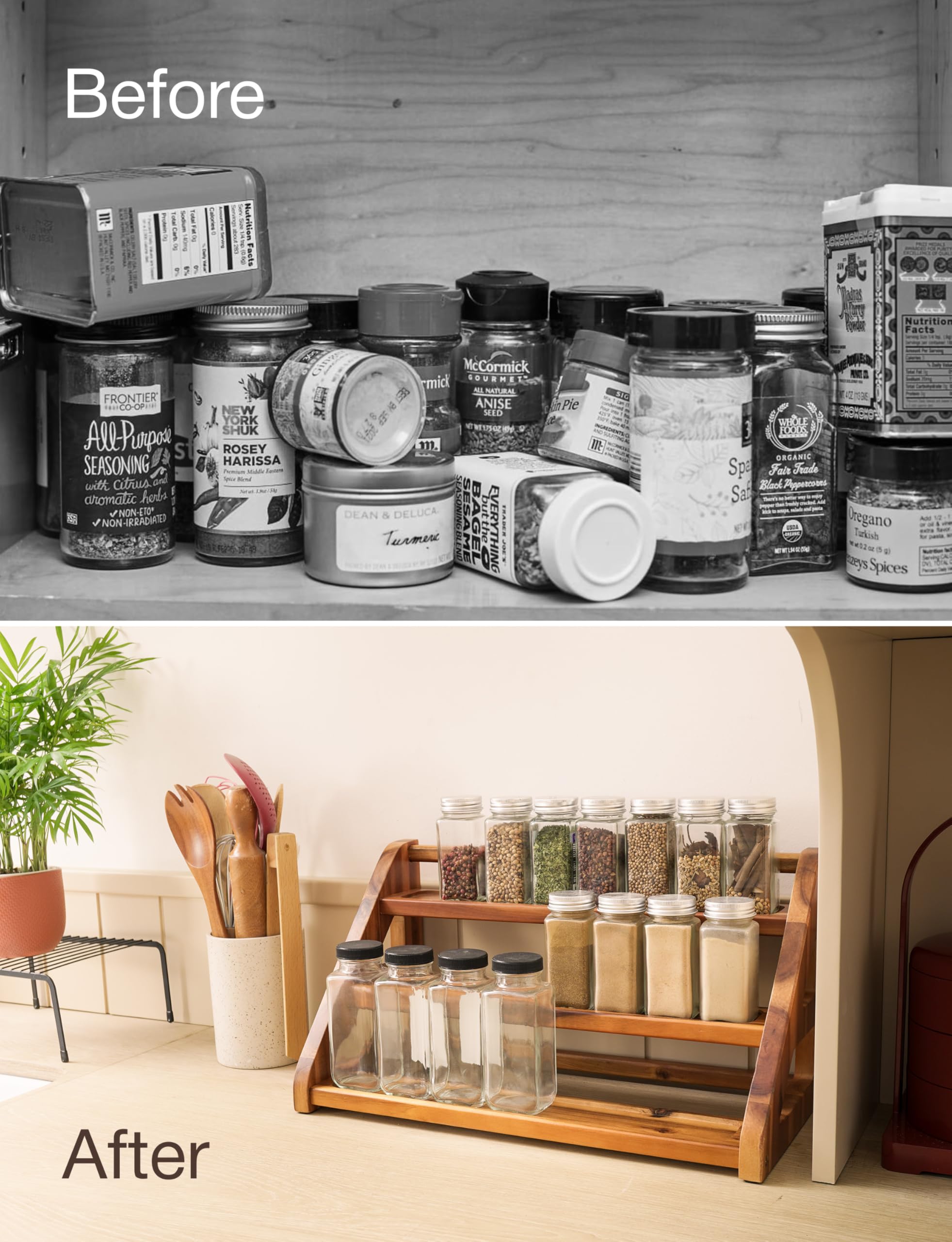 Tinamo Acacia uso-multiusos-cocina, perfecto para especias y suministros