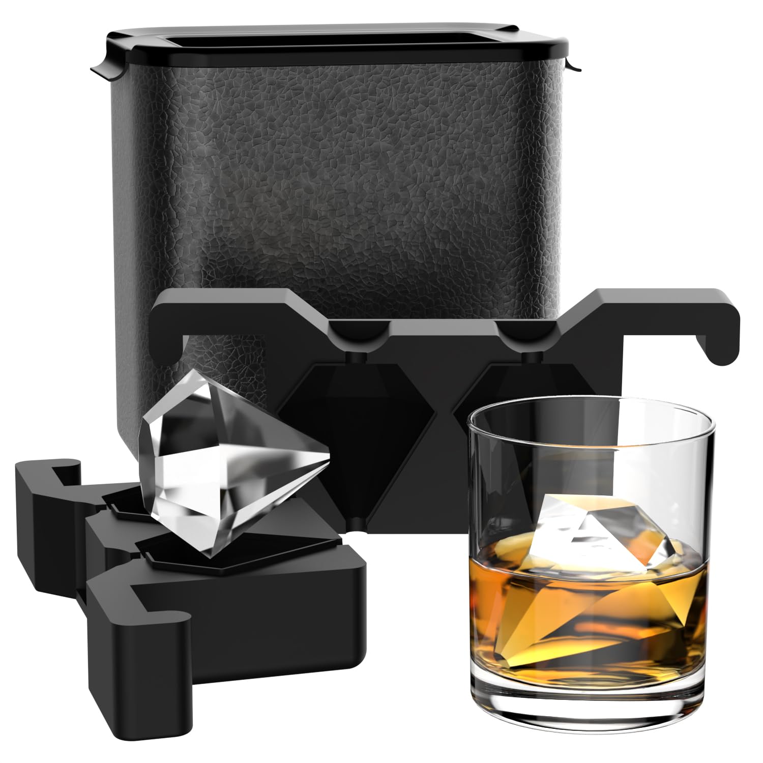 Tinana cubo diamante claro, dos unidades, ideal para enfriar whisky sin diluir.