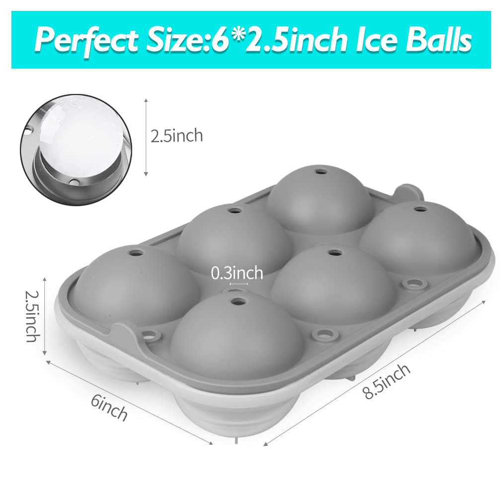 Bola de hielo TINANA, molde de silicona con tapa para conservar el frío