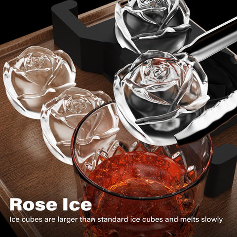 TINANA rosa esfera de hielo en forma de flor para cócteles refrescantes