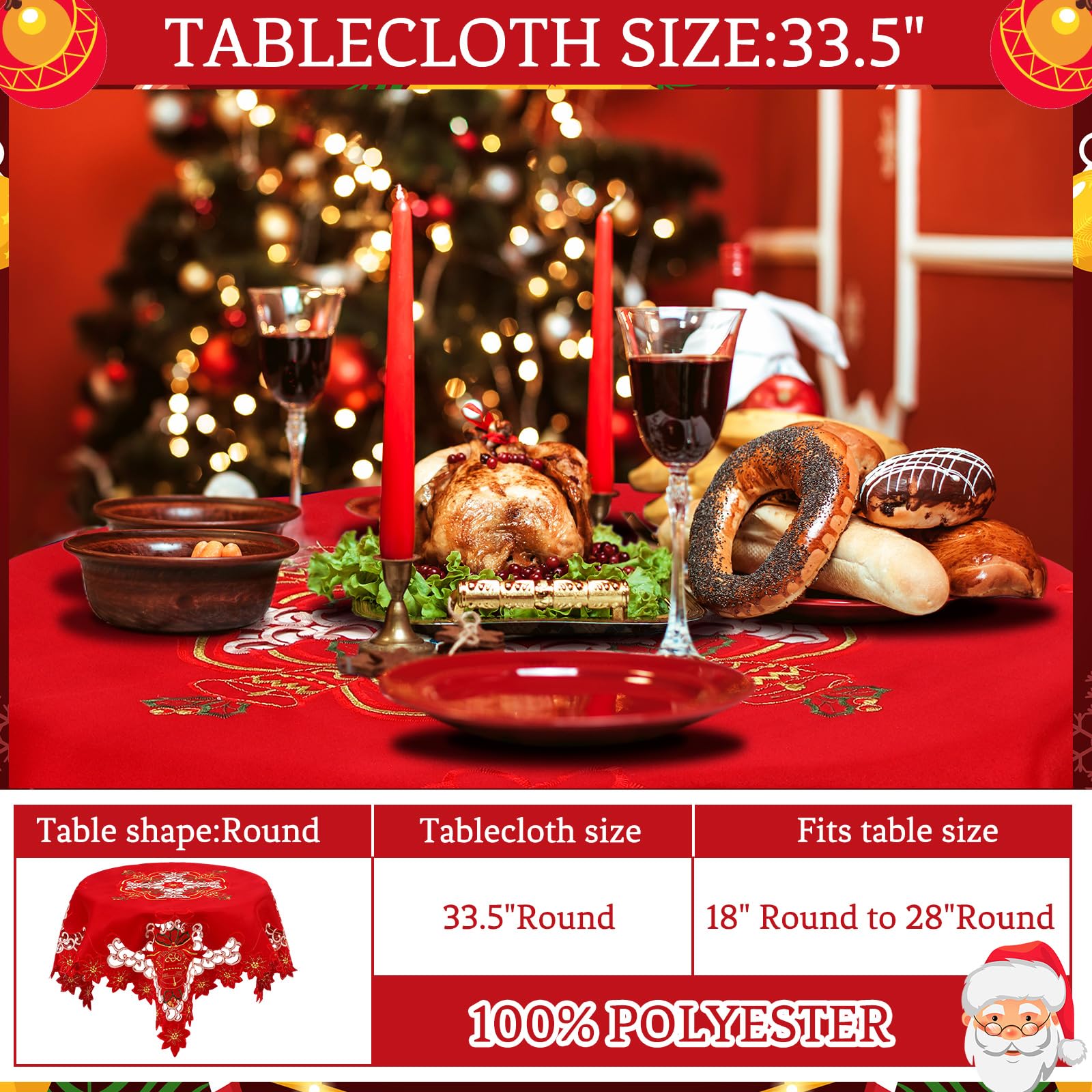 Mantel Tingjoo aporta ambiente navideño cálido y sofisticado.
