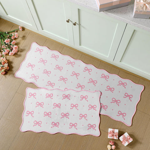 Tinideya borde ondulado rosa alfombra cocina diseño elegante para cualquier espacio